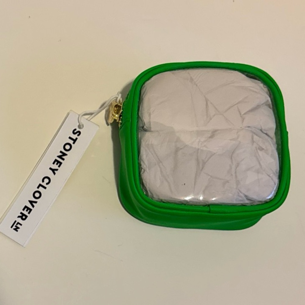 NWT Stoney Clover Lane Clear Front Mini Pouch in green